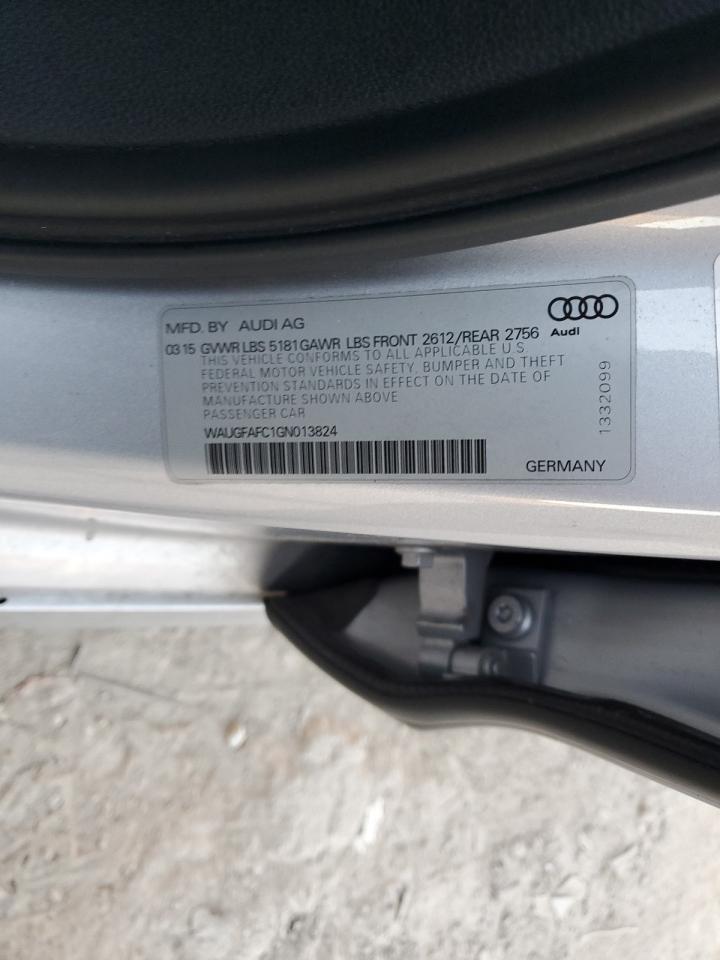 2016 Audi A6 Premium Plus VIN: WAUGFAFC1GN013824 Lot: 86158105