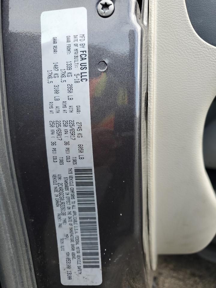 2018 Dodge Grand Caravan Sxt VIN: 2C4RDGCG0JR226138 Lot: 85570965