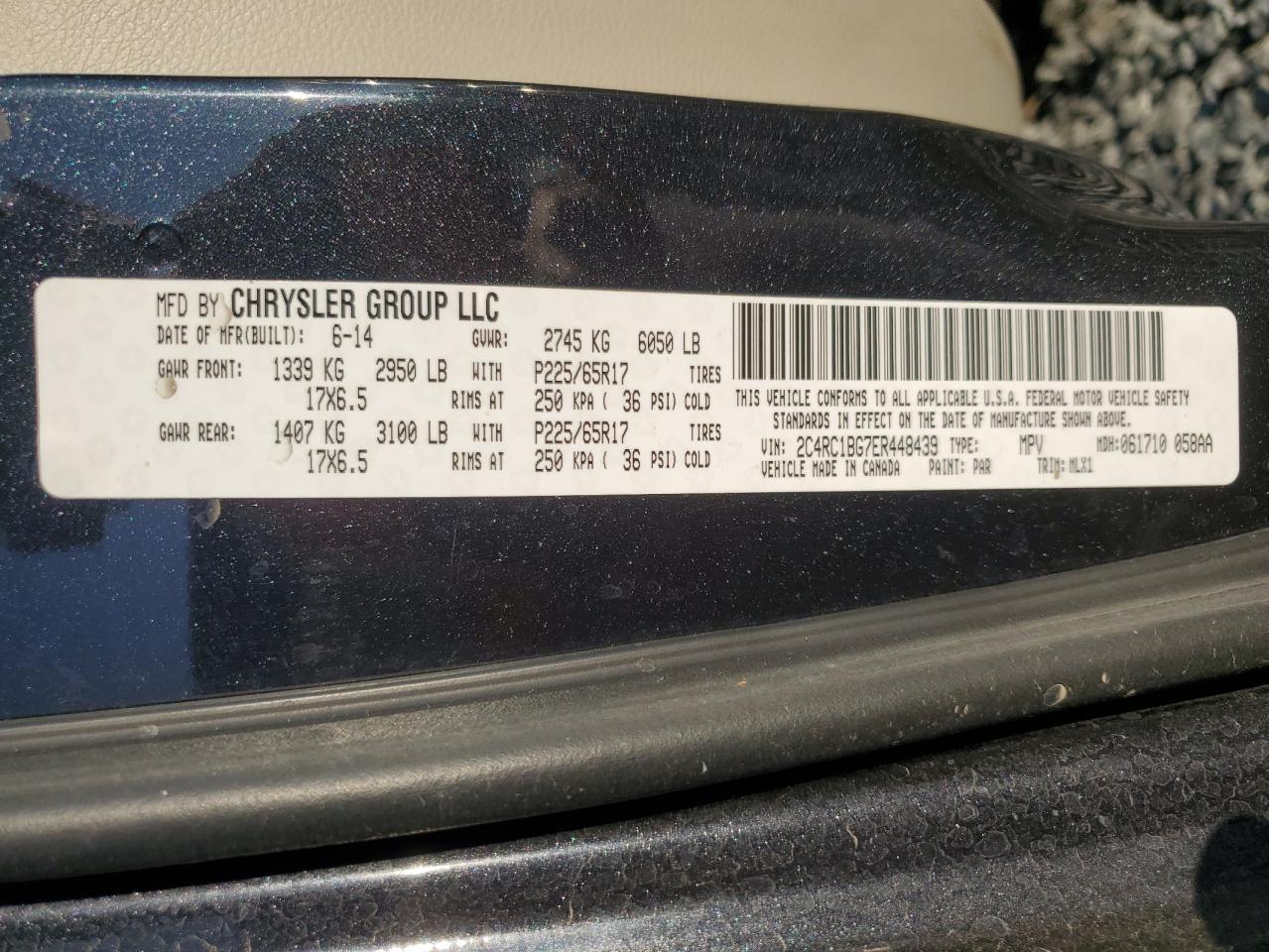 2014 Chrysler Town & Country Touring VIN: 2C4RC1BG7ER448439 Lot: 82629895