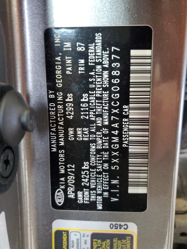 2012 Kia Optima Lx VIN: 5XXGM4A7XCG068377 Lot: 90025215