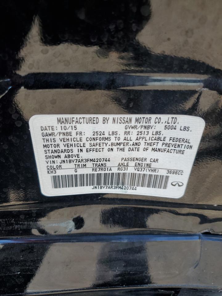 2015 Infiniti Q50 Base VIN: JN1BV7AR3FM420744 Lot: 82415535