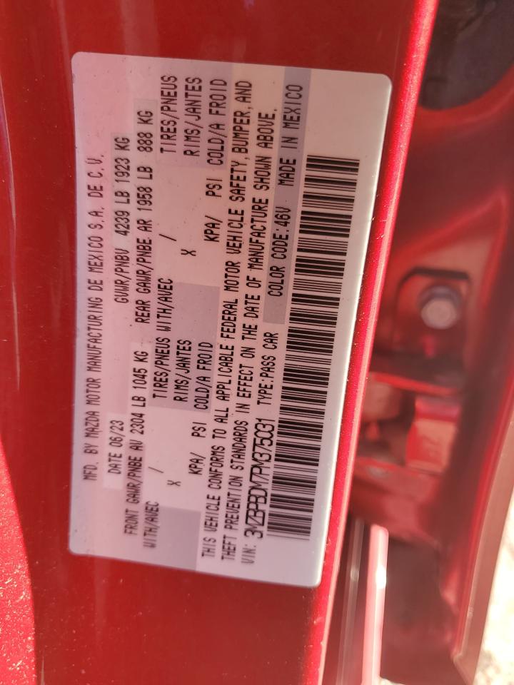 2023 Mazda 3 Premium VIN: 3MZBPBDM7PM375031 Lot: 86522415