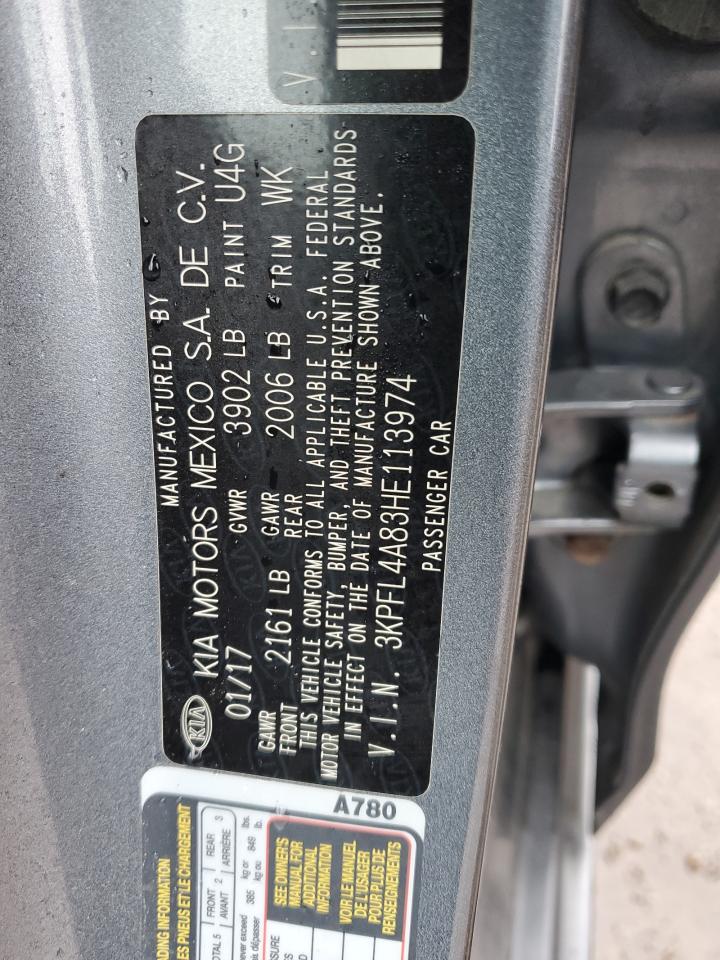 2017 Kia Forte Ex VIN: 3KPFL4A83HE113974 Lot: 82673445