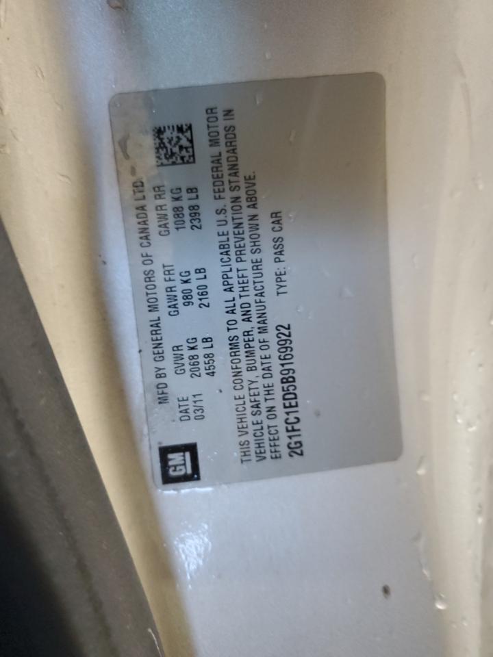 2011 Chevrolet Camaro Lt VIN: 2G1FC1ED5B9169922 Lot: 84554325