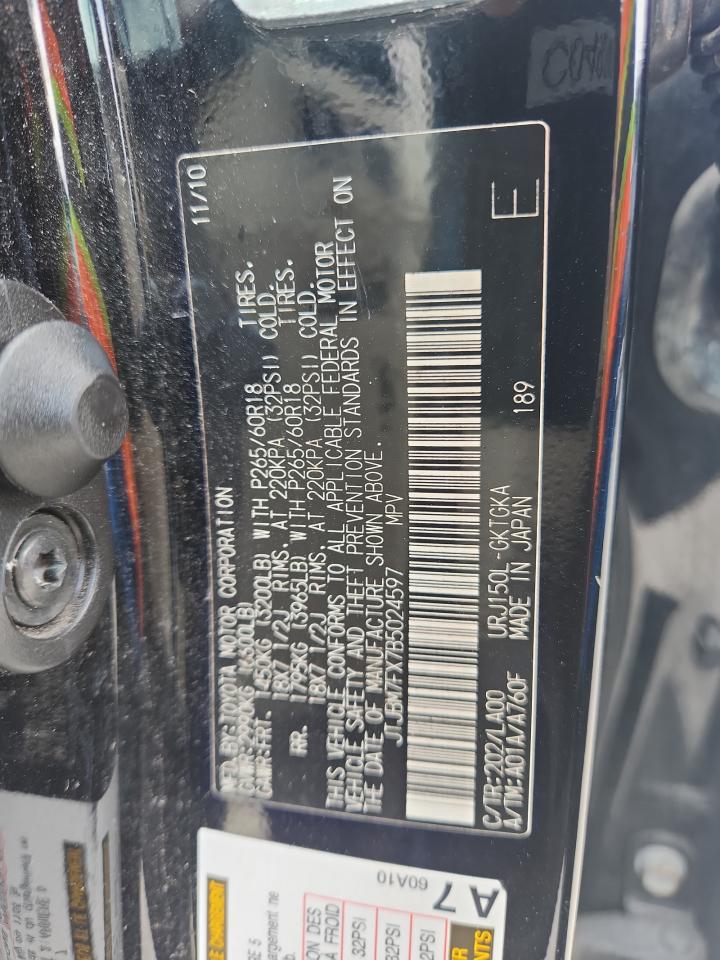 2011 Lexus Gx 460 VIN: JTJBM7FX7B5024597 Lot: 85321535