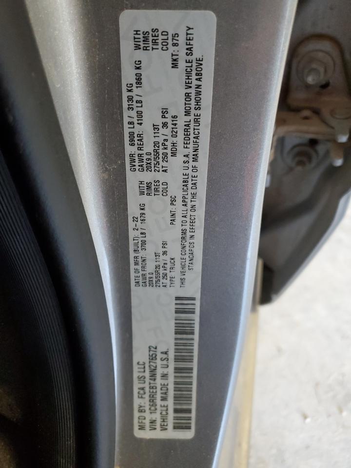 2022 Ram 1500 Big Horn/Lone Star VIN: 1C6RREBT4NN276572 Lot: 86551725