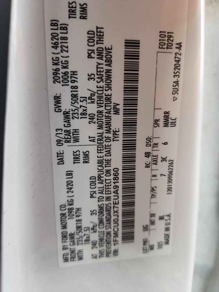 2014 Ford Escape Titanium VIN: 1FMCU0JX7EUA91860 Lot: 86695425