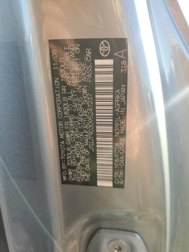 2009 Toyota Yaris VIN: JTDJT903095247237 Lot: 84756965