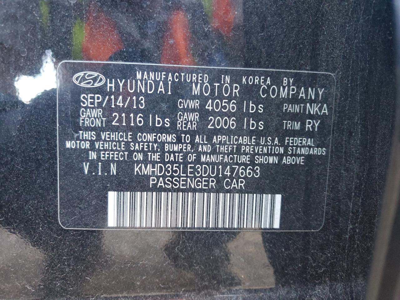 2013 Hyundai Elantra Gt VIN: KMHD35LE3DU147663 Lot: 84475375