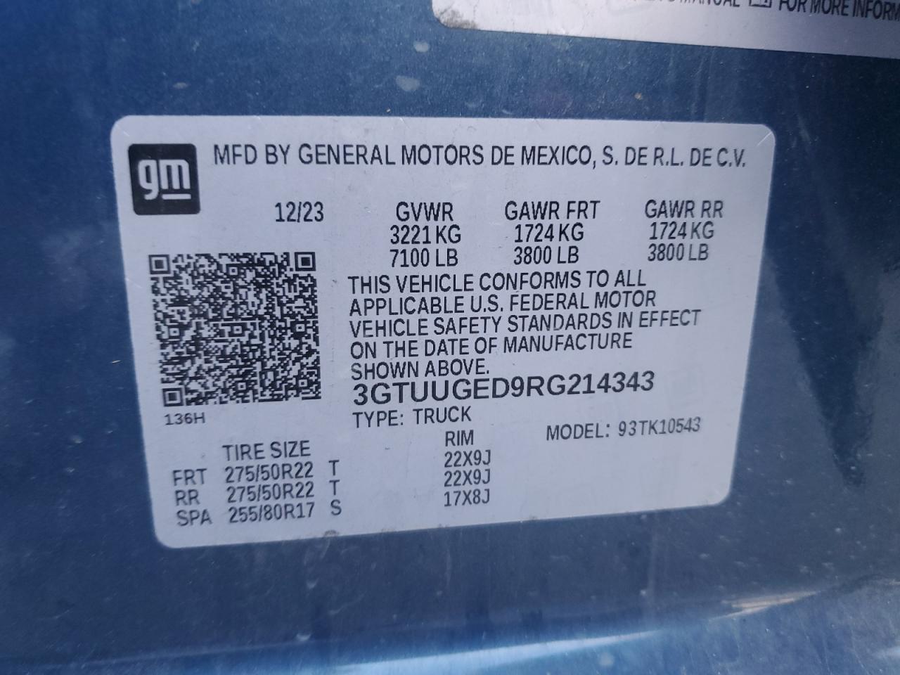 2024 GMC Sierra K1500 Denali VIN: 3GTUUGED9RG214343 Lot: 90549475