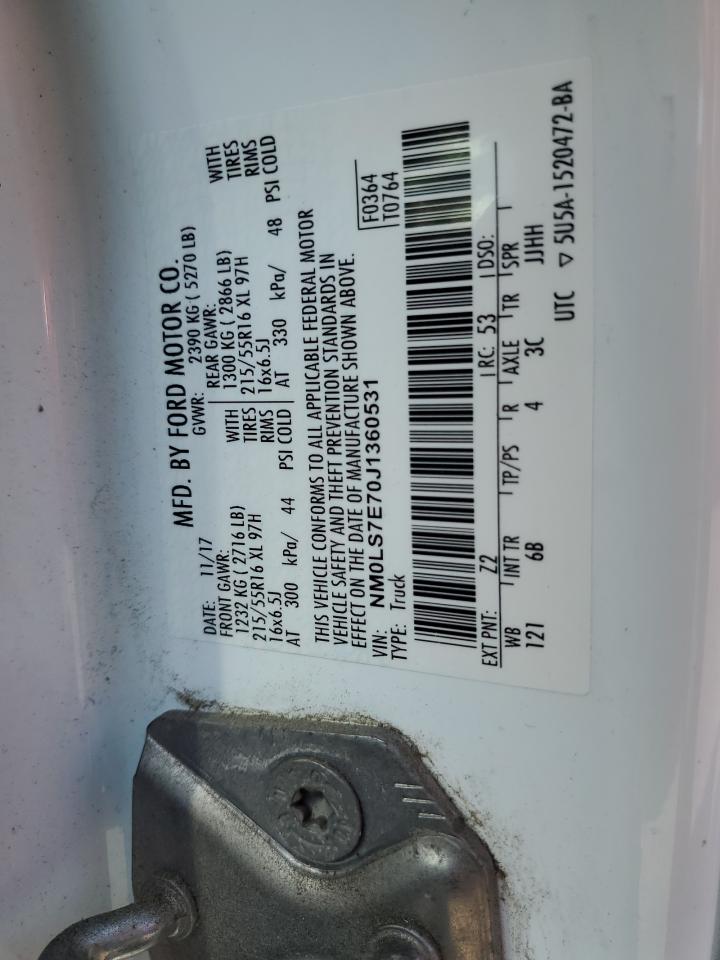 2018 Ford Transit Connect Xl VIN: NM0LS7E70J1360531 Lot: 84771285