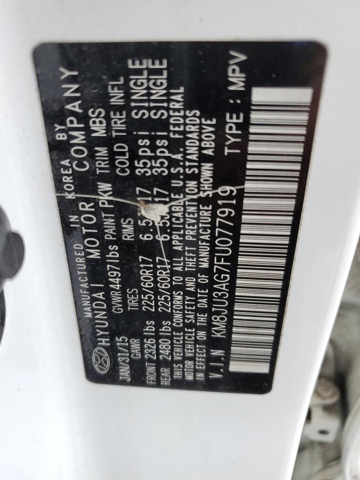 2015 Hyundai Tucson Limited VIN: KM8JU3AG7FU077919 Lot: 82187975
