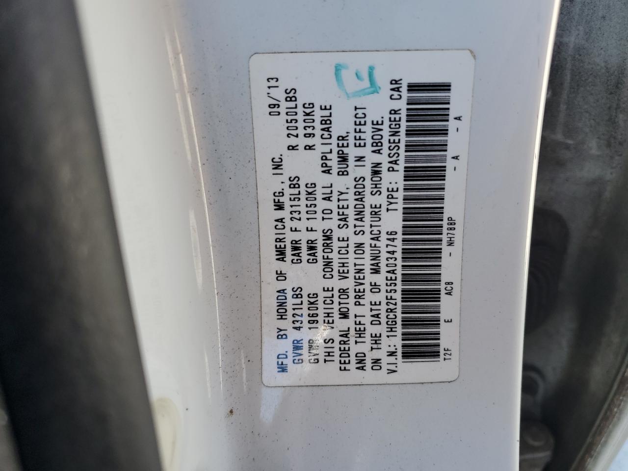 2014 Honda Accord Sport VIN: 1HGCR2F55EA034746 Lot: 86338905