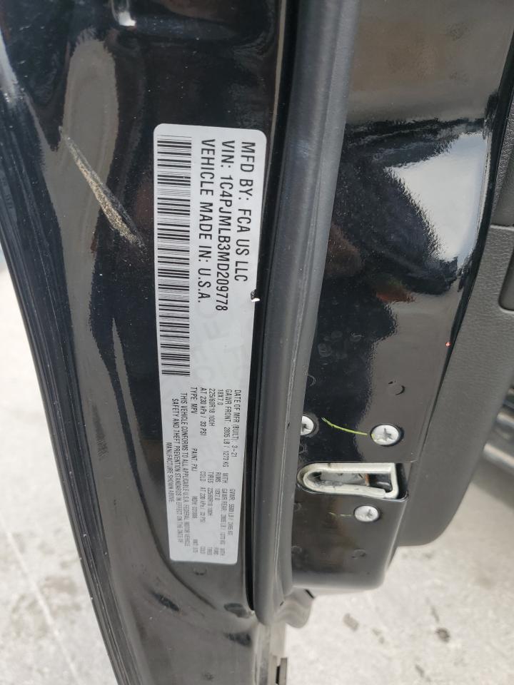 2021 Jeep Cherokee Latitude Plus VIN: 1C4PJMLB3MD209778 Lot: 90019195