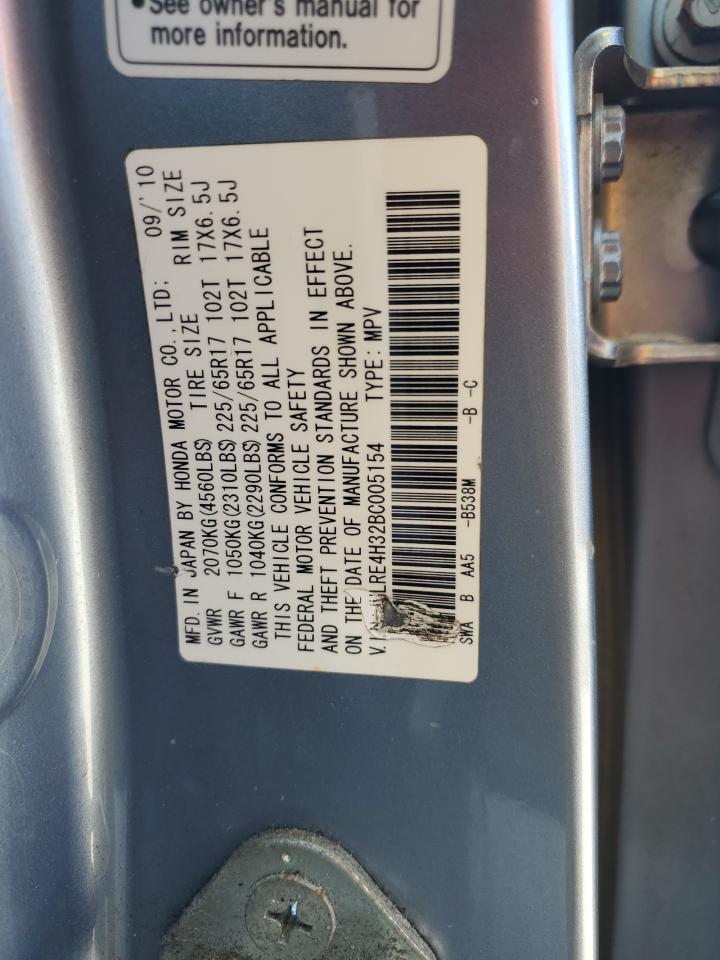 2011 Honda Cr-V Lx VIN: JHLRE4H32BC005154 Lot: 82349855