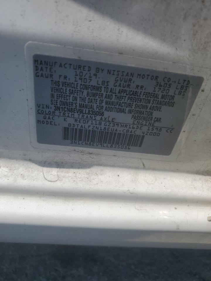 2020 Nissan Versa Sv VIN: 3N1CN8EV9LL835056 Lot: 85935005