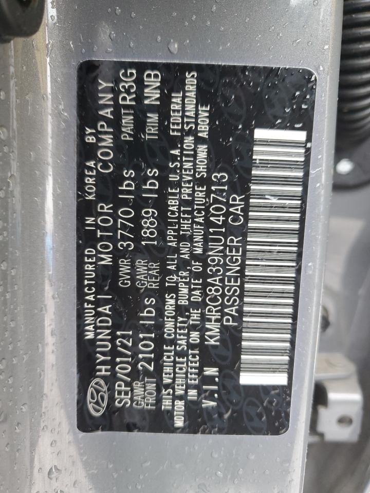 2022 Hyundai Venue Sel VIN: KMHRC8A39NU140713 Lot: 90314855