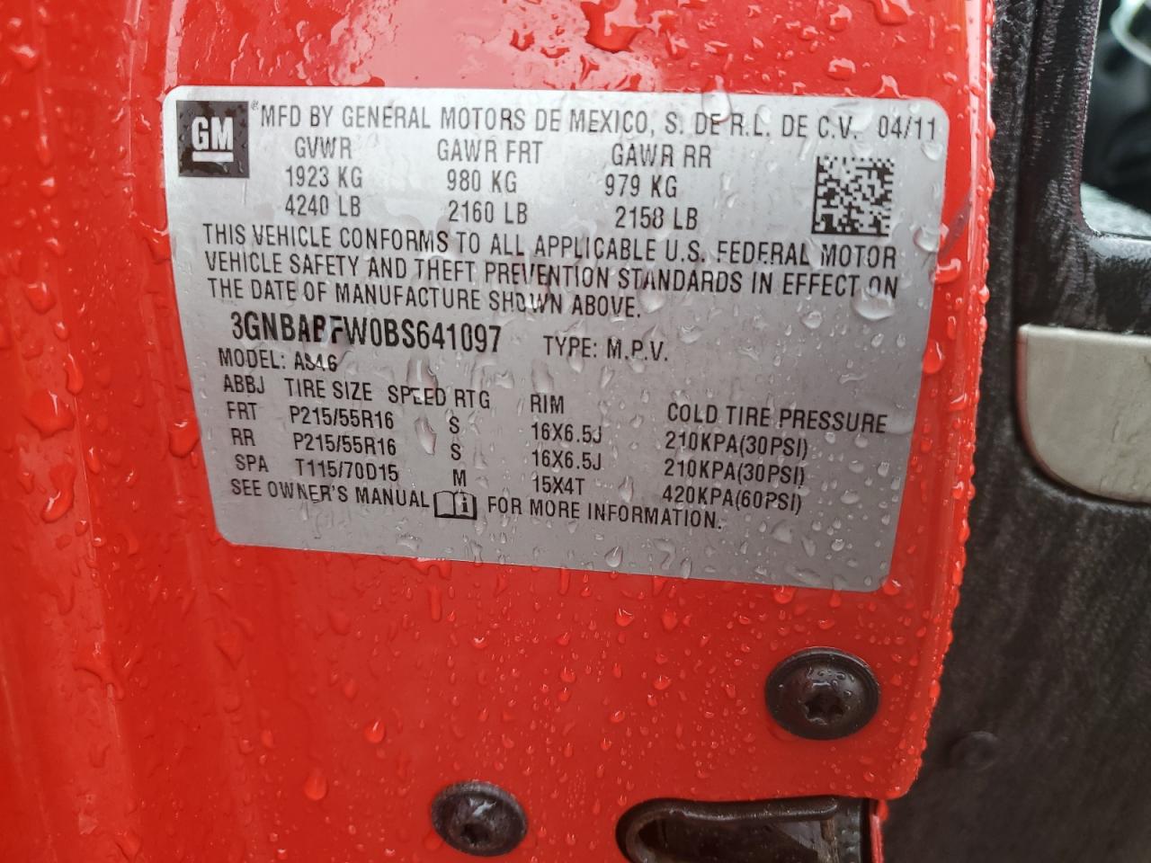 2011 Chevrolet Hhr Lt VIN: 3GNBABFW0BS641097 Lot: 90139875