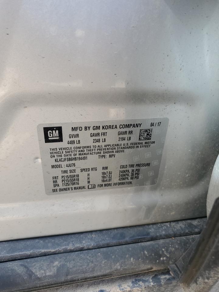 2017 Buick Encore Preferred Ii VIN: KL4CJFSB6HB194491 Lot: 84735605