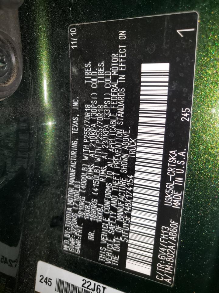 2011 Toyota Tundra Double Cab Sr5 VIN: 5TFUY5F14BX174154 Lot: 84732355