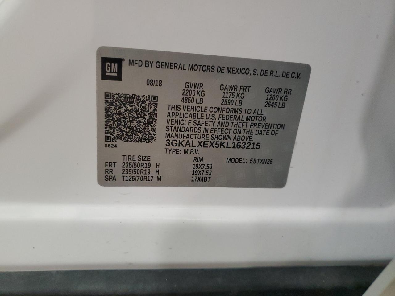 2019 GMC Terrain Denali VIN: 3GKALXEX5KL163215 Lot: 82730755