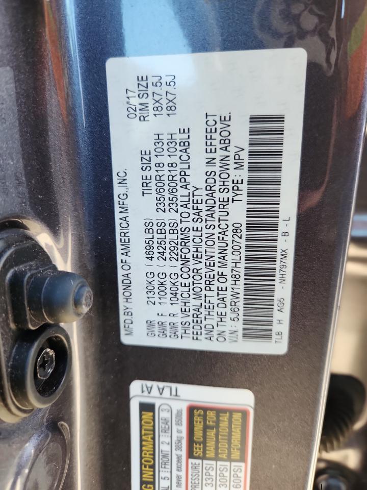 2017 Honda Cr-V Exl VIN: 5J6RW1H87HL007280 Lot: 84064715