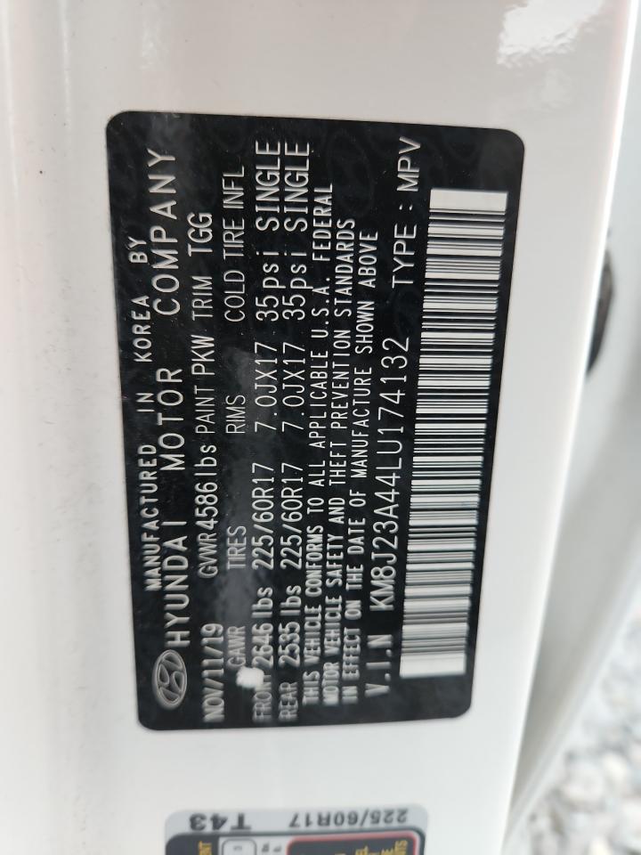 2020 Hyundai Tucson Se VIN: KM8J23A44LU174132 Lot: 86303325