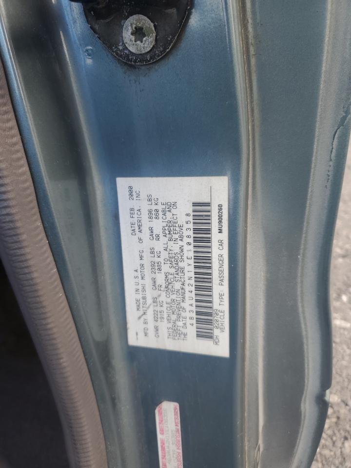 2000 Dodge Avenger Sport VIN: 4B3AU42N1YE108358 Lot: 84997885