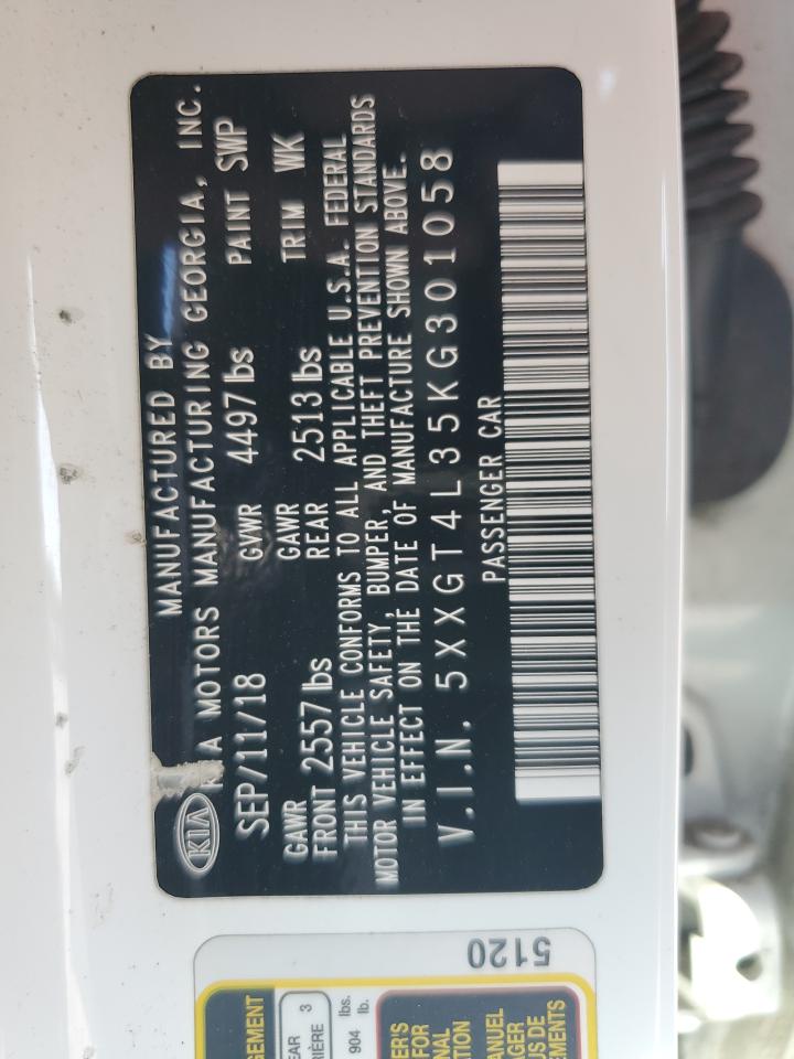 2019 Kia Optima Lx VIN: 5XXGT4L35KG301058 Lot: 82430255