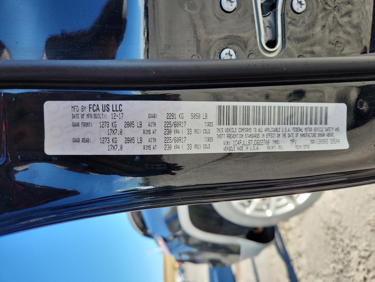 2018 Jeep Cherokee Latitude Plus VIN: 1C4PJLLB7JD622700 Lot: 87252055