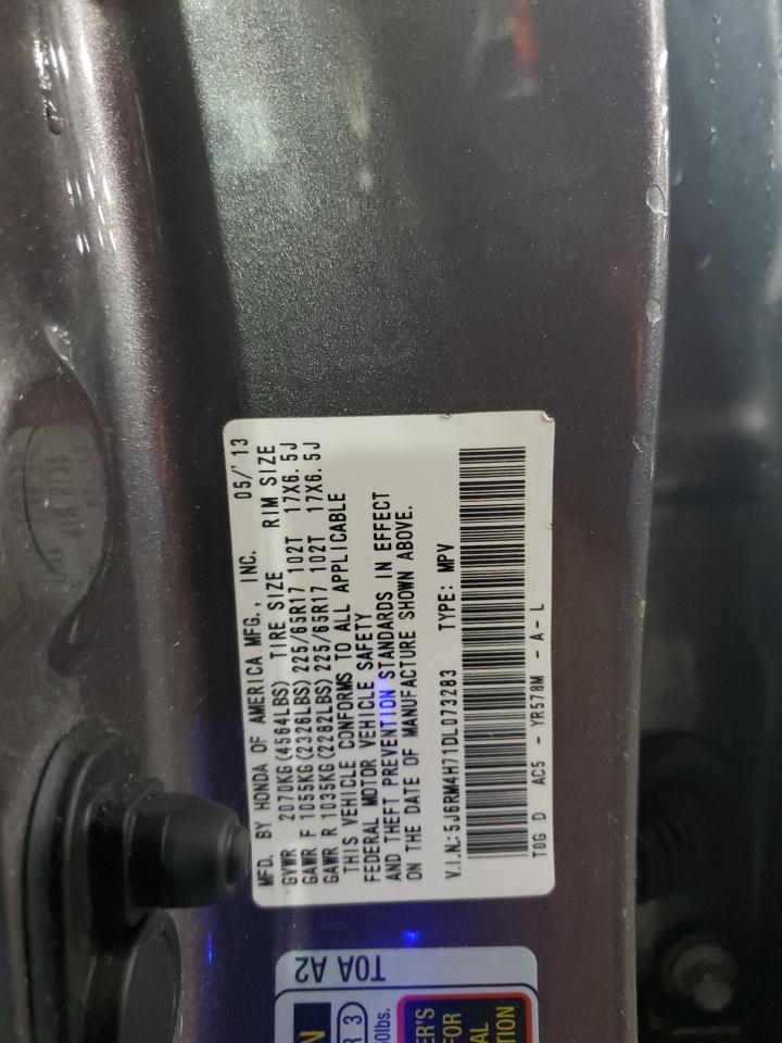 2013 Honda Cr-V Exl VIN: 5J6RM4H71DL073283 Lot: 86327165