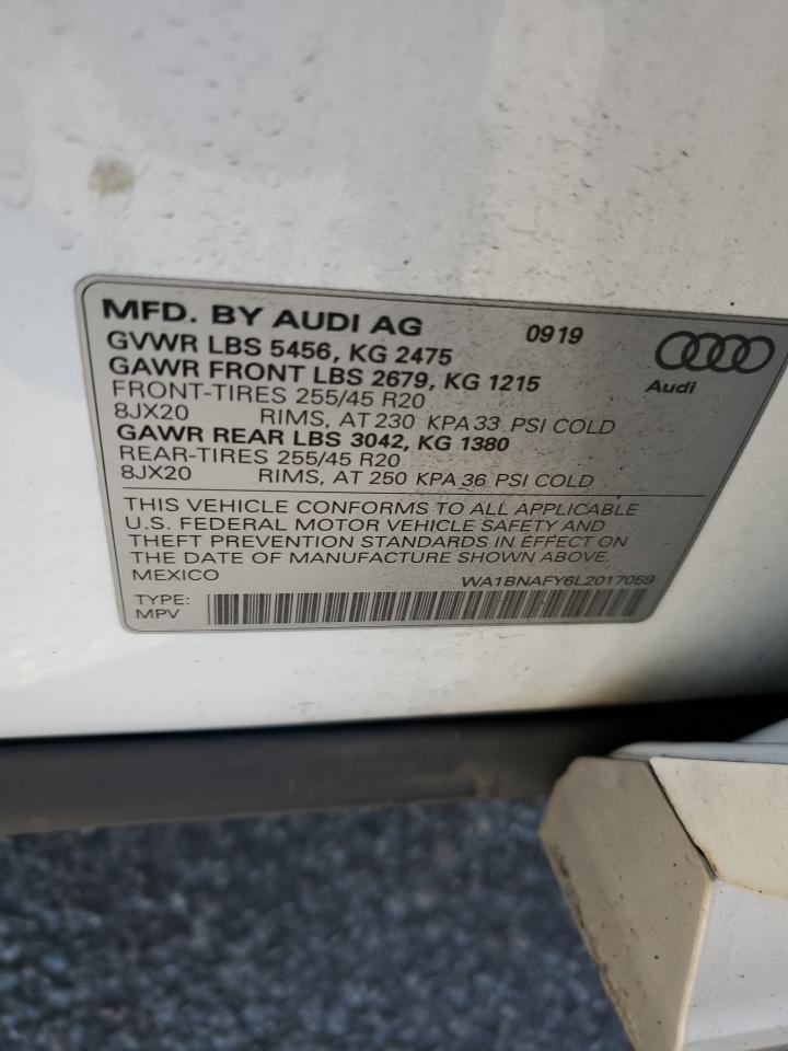 2020 Audi Q5 Premium Plus VIN: WA1BNAFY6L2017059 Lot: 86743245
