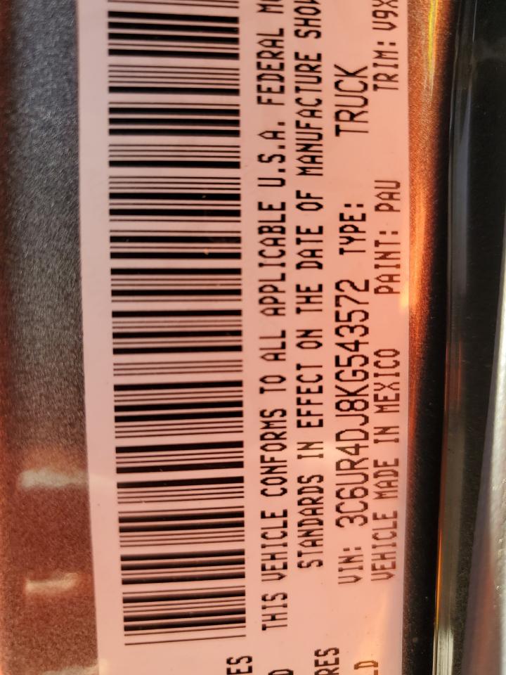 2019 Ram 2500 Big Horn VIN: 3C6UR4DJ8KG543572 Lot: 86846065