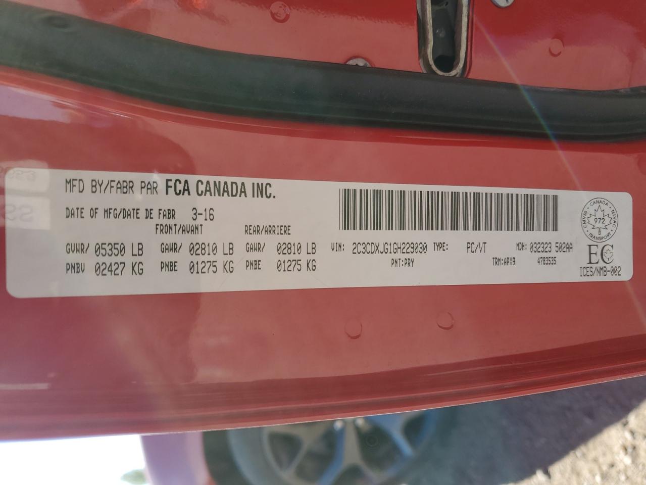 2016 Dodge Charger Sxt VIN: 2C3CDXJG1GH229030 Lot: 85531095