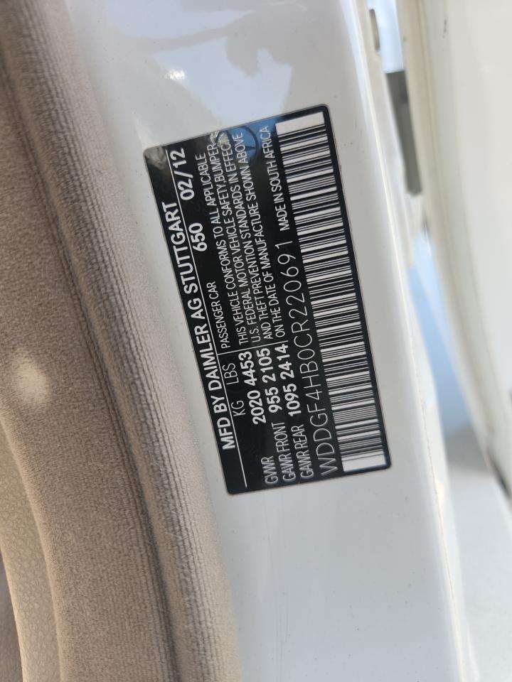 2012 Mercedes-Benz C 250 VIN: WDDGF4HB0CR220691 Lot: 87038195