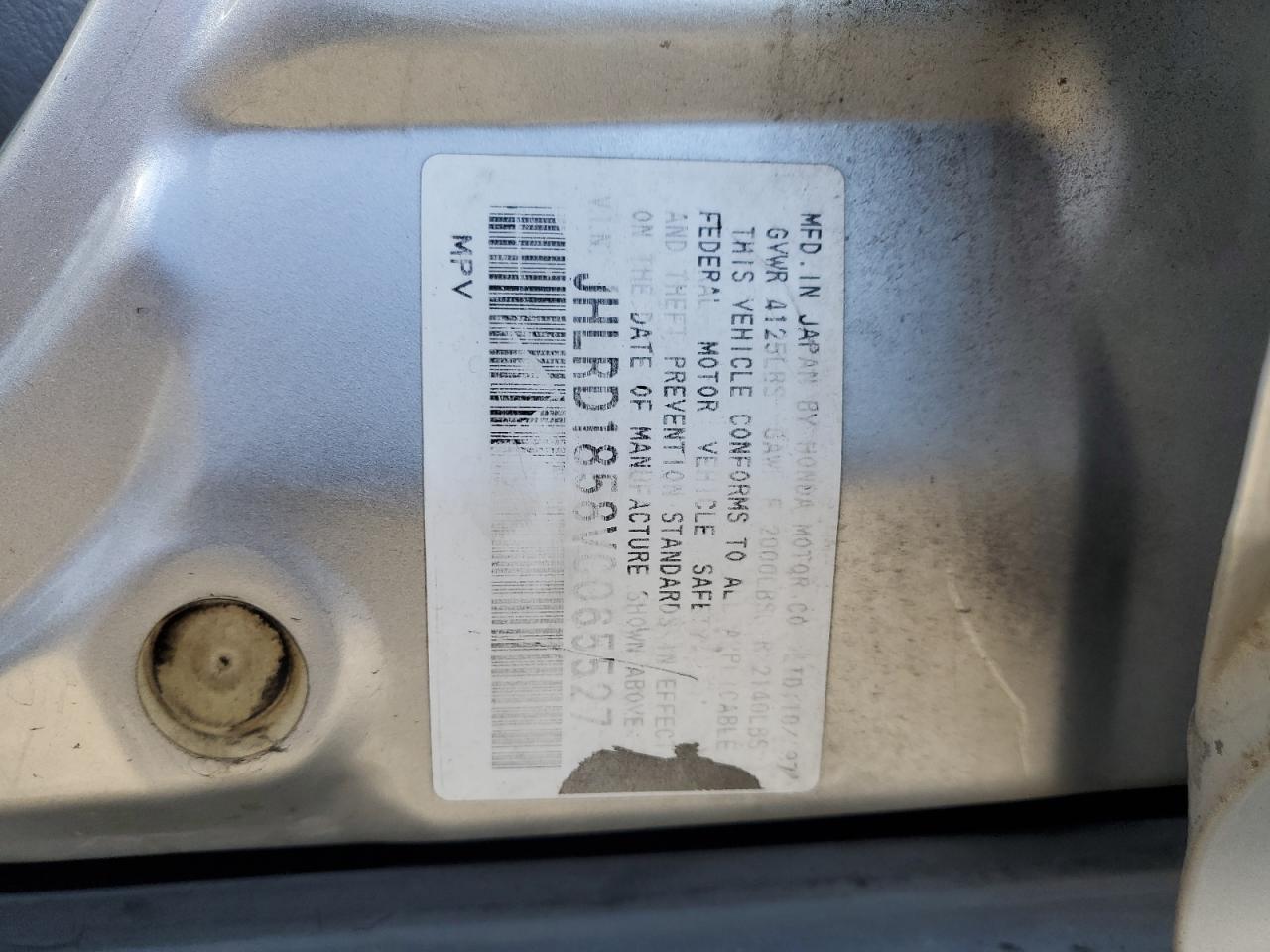 1997 Honda Cr-V Lx VIN: JHLRD1858VC065527 Lot: 82239555