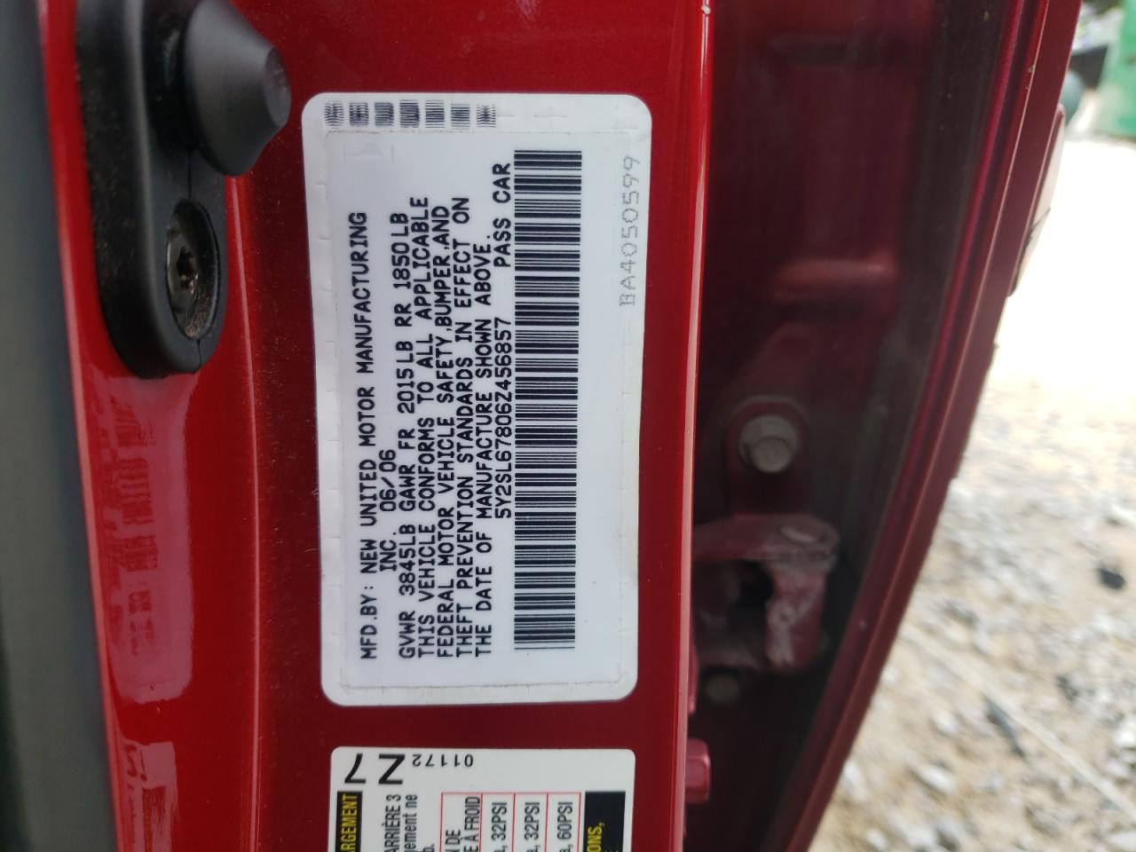 2006 Pontiac Vibe VIN: 5Y2SL67806Z456857 Lot: 85580385