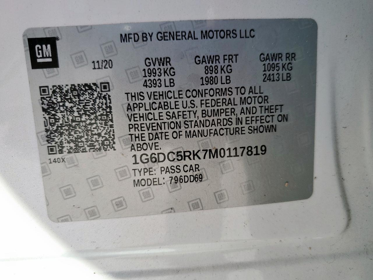 2021 Cadillac Ct4 Sport VIN: 1G6DC5RK7M0117819 Lot: 82459975