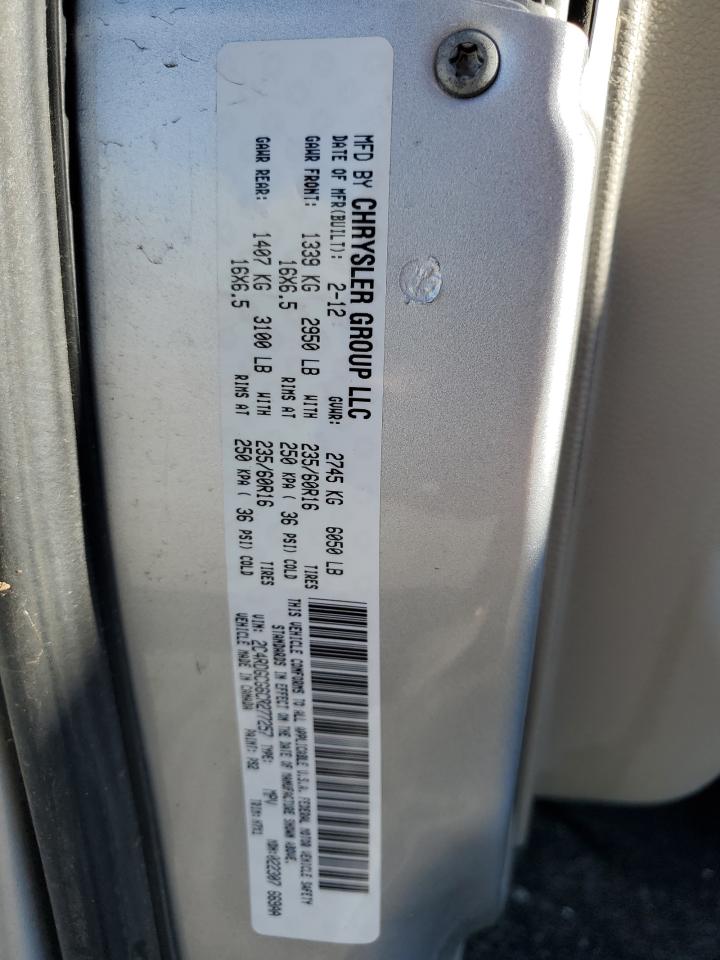 2012 Dodge Grand Caravan Sxt VIN: 2C4RDGCG6CR277257 Lot: 87421165