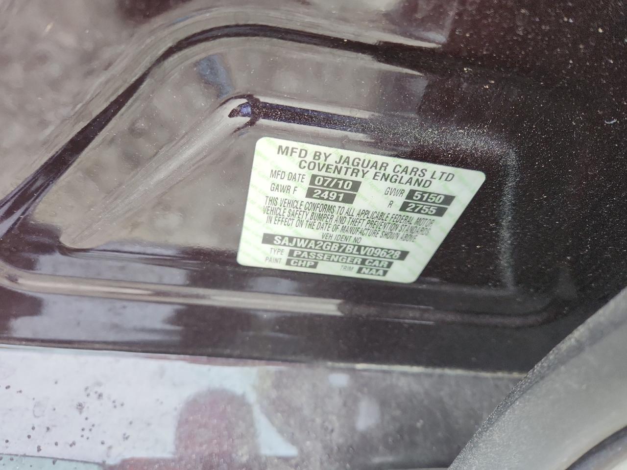 2011 Jaguar Xjl VIN: SAJWA2GB7BLV09628 Lot: 84980395