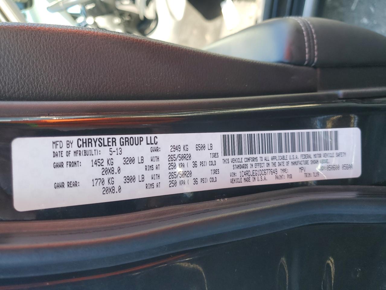2013 Dodge Durango Citadel VIN: 1C4RDJEG1DC677649 Lot: 89494135
