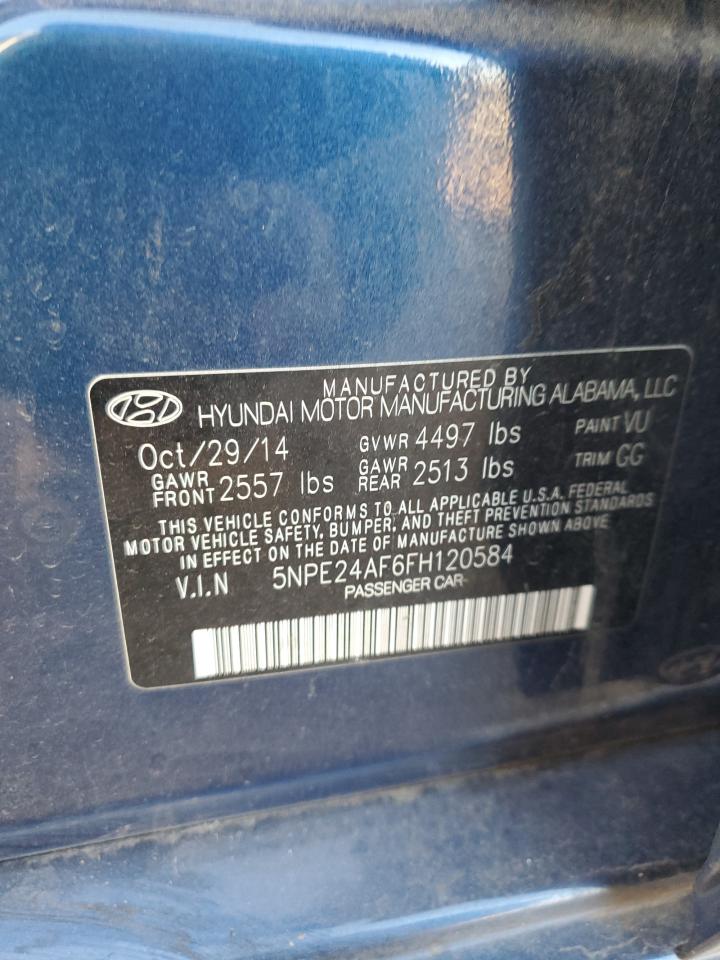 2015 Hyundai Sonata Se VIN: 5NPE24AF6FH120584 Lot: 82206525