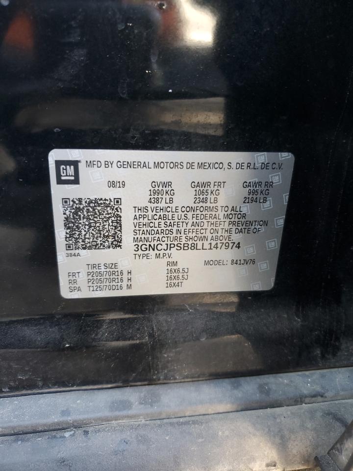 2020 Chevrolet Trax 1Lt VIN: 3GNCJPSB8LL147974 Lot: 90130075