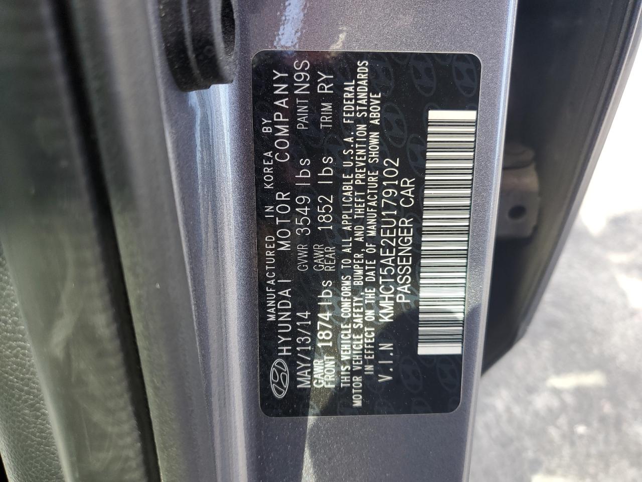 2014 Hyundai Accent Gls VIN: KMHCT5AE2EU179102 Lot: 82216065