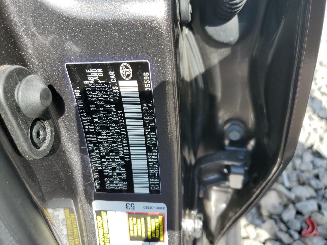 2018 Toyota Camry Xse VIN: 4T1B61HK2JU132721 Lot: 84473965