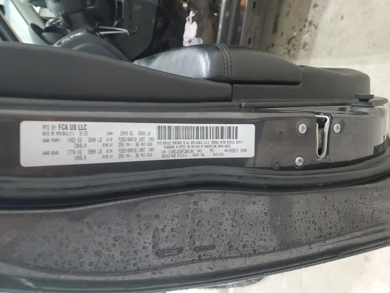 2015 Dodge Durango Limited VIN: 1C4RDJDG8FC801341 Lot: 85677565