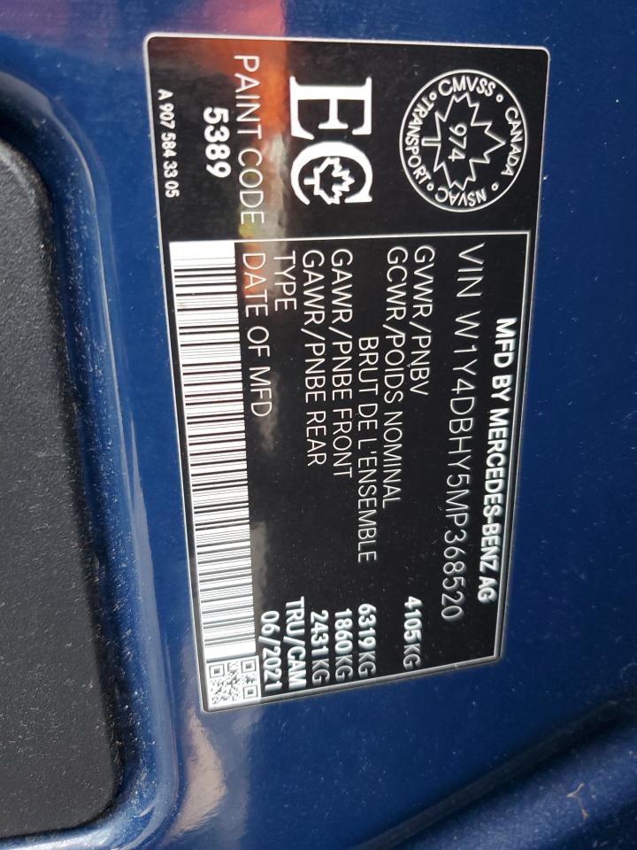 2021 Mercedes-Benz Sprinter 2500 VIN: W1Y4DBHY5MP368520 Lot: 85560915