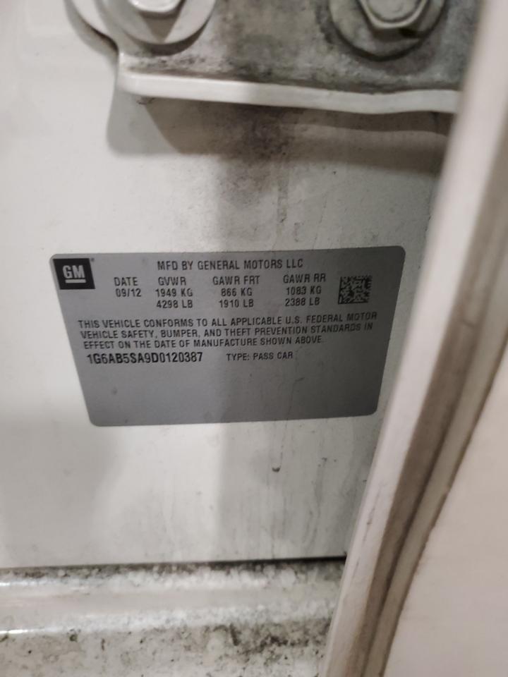 2013 Cadillac Ats Luxury VIN: 1G6AB5SA9D0120387 Lot: 89481515