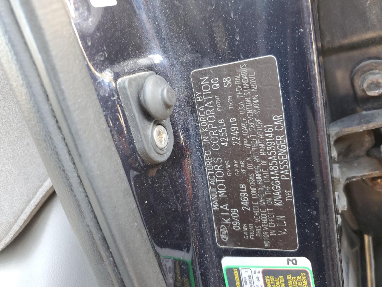 2010 Kia Optima Lx VIN: KNAGG4A85A5391461 Lot: 85826735