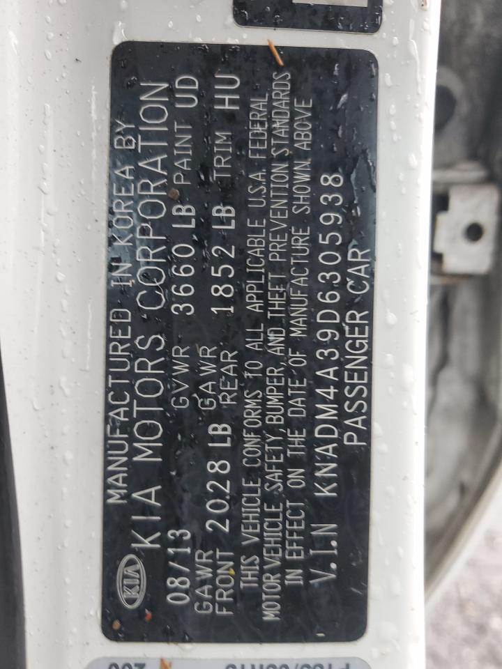 2013 Kia Rio Lx VIN: KNADM4A39D6305938 Lot: 90500005